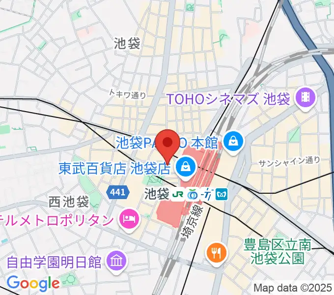 池袋Absolute Blueの地図