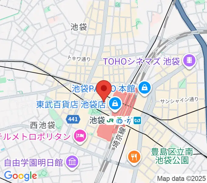 池袋Absolute Blueの地図