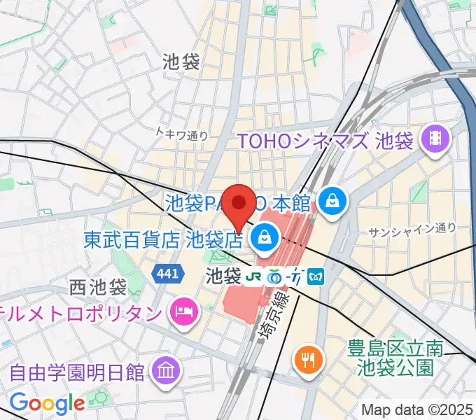 池袋Absolute Blueの地図