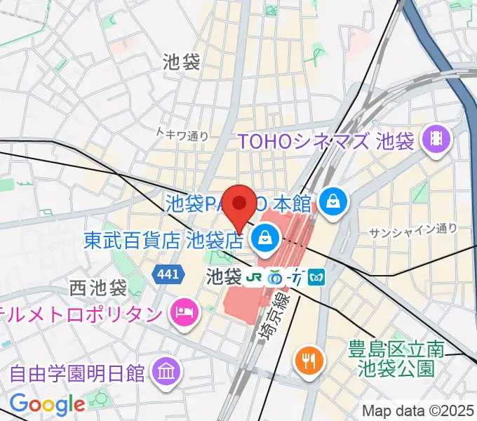 池袋Absolute Blueの地図