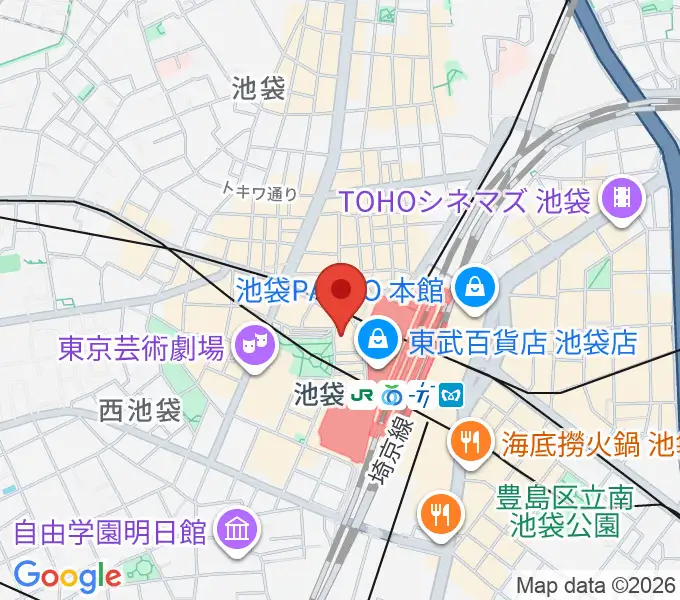 池袋Absolute Blueの地図