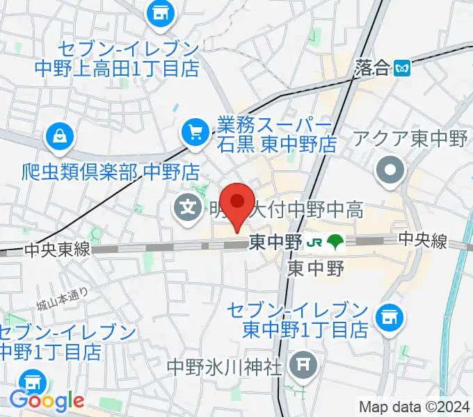 東中野カフェ・ド・リヨンの地図