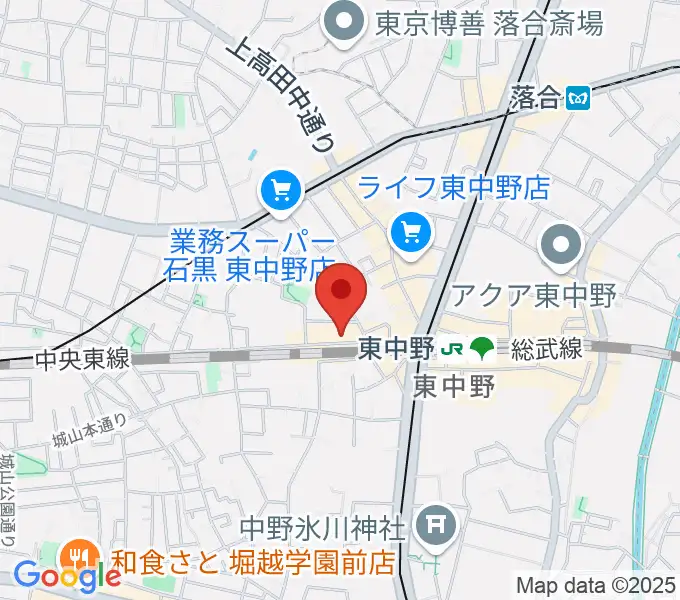 東中野カフェ・ド・リヨンの地図