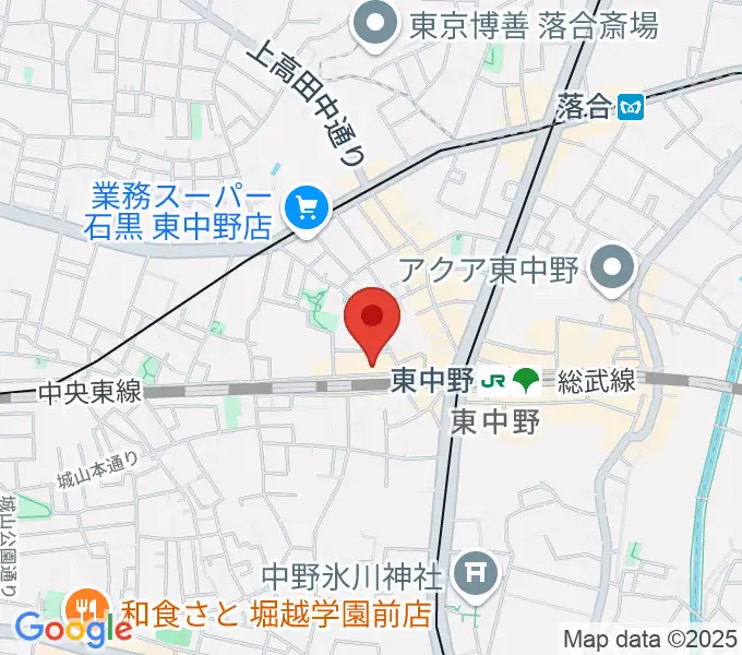 東中野カフェ・ド・リヨンの地図