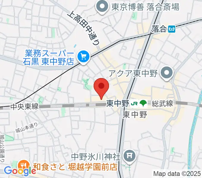 東中野カフェ・ド・リヨンの地図