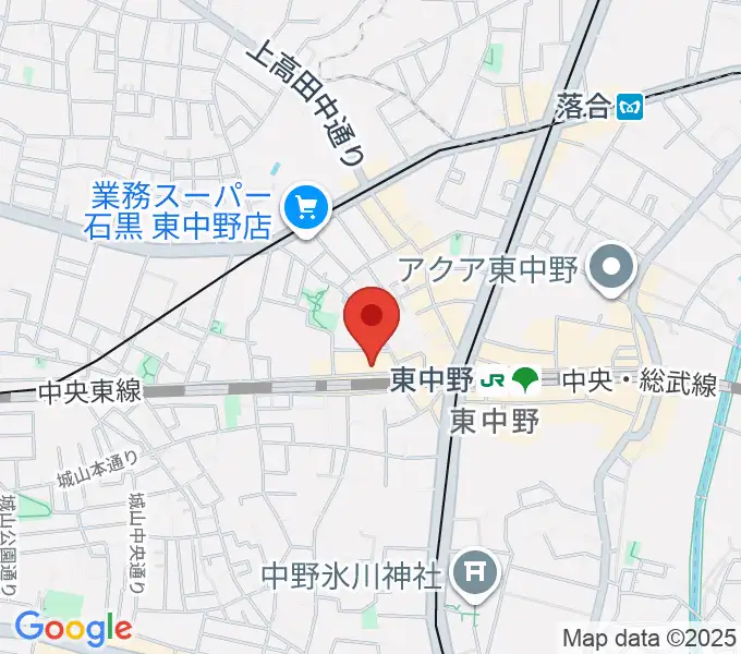 東中野カフェ・ド・リヨンの地図