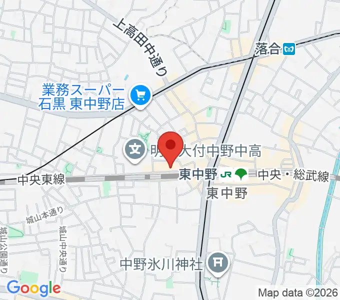 東中野カフェ・ド・リヨンの地図