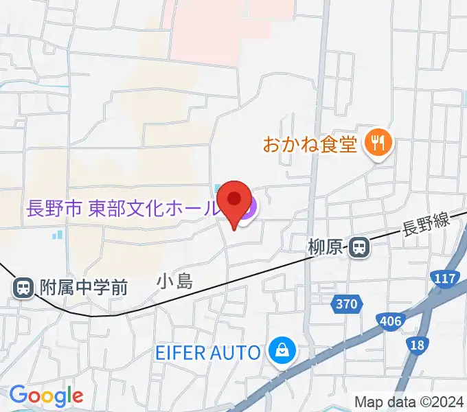 長野市東部文化ホールの地図