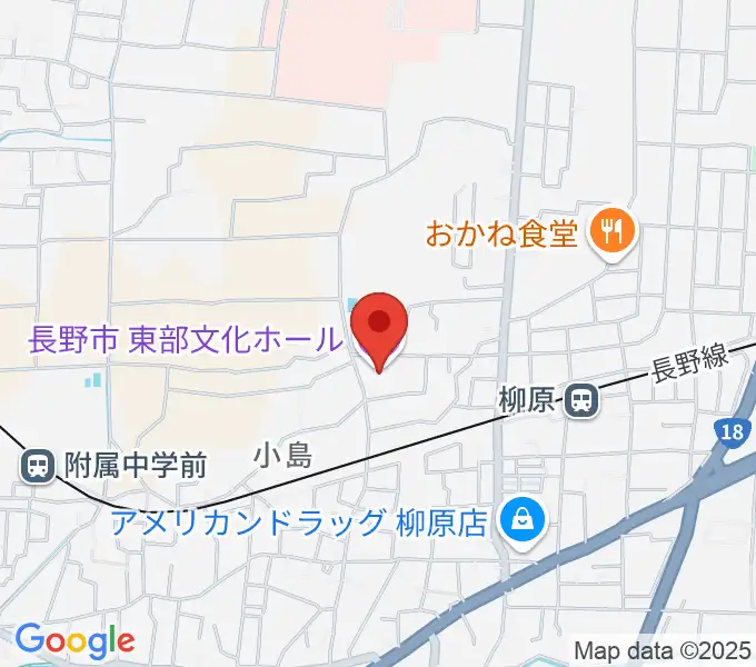 長野市東部文化ホールの地図