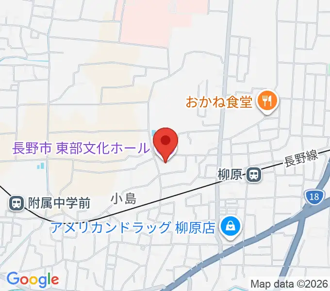 長野市東部文化ホールの地図