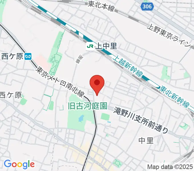 滝野川会館 音楽スタジオの地図