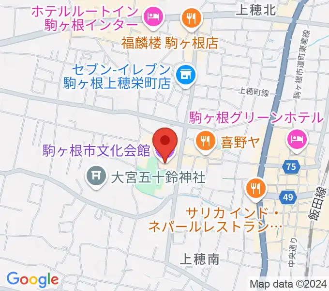 駒ヶ根市文化会館の地図