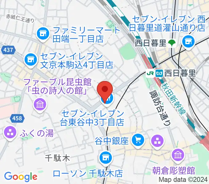 やなか音楽ホールの地図