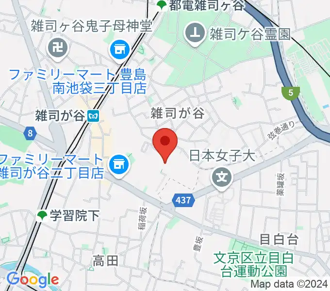 雑司が谷音楽堂の地図