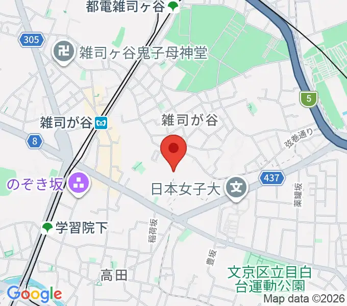 雑司が谷音楽堂の地図