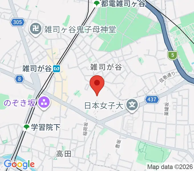 雑司が谷音楽堂の地図