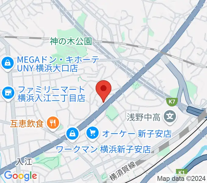 日本ピアノギャラリー横浜店の地図