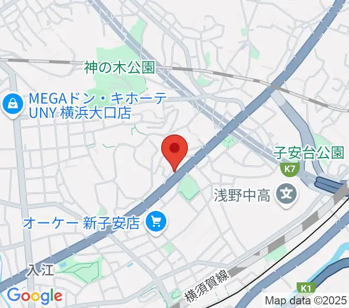 日本ピアノギャラリー横浜店の地図