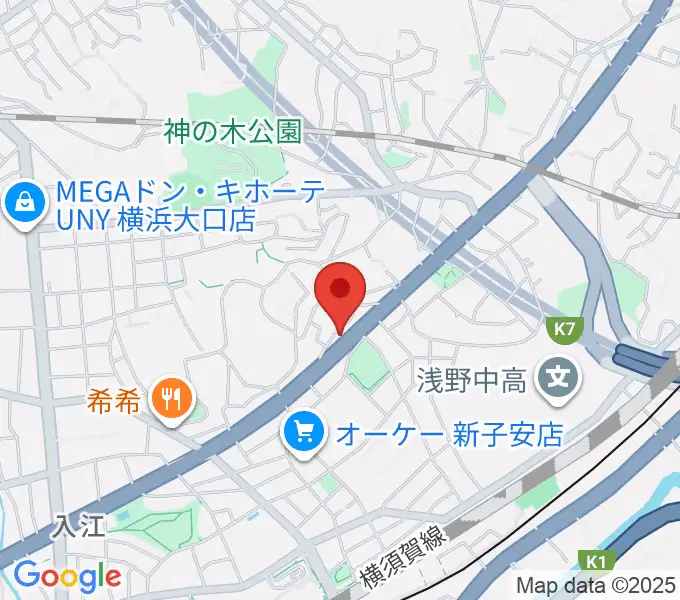 日本ピアノギャラリー横浜店の地図