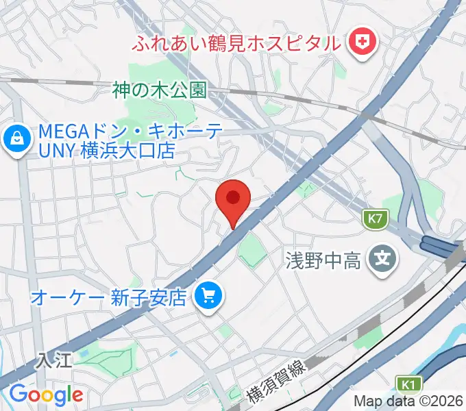 日本ピアノギャラリー横浜店の地図