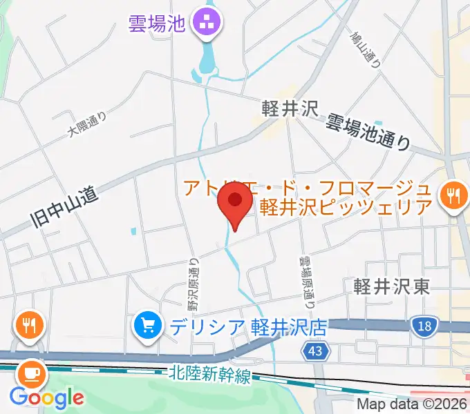 軽井沢ヴィラセシリア音楽堂の地図