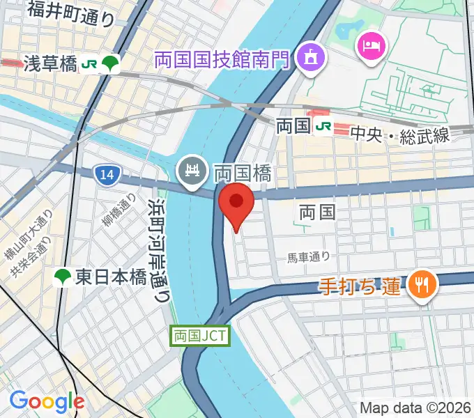 両国門天ホールの地図