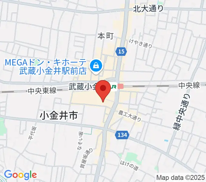 小金井 宮地楽器ホールの地図
