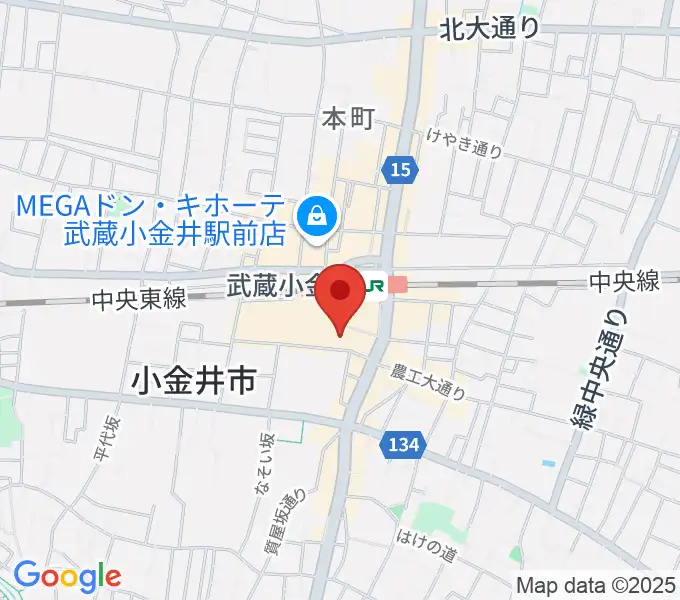 小金井 宮地楽器ホールの地図
