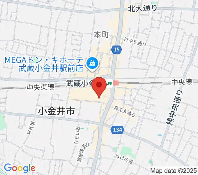 小金井 宮地楽器ホールの地図