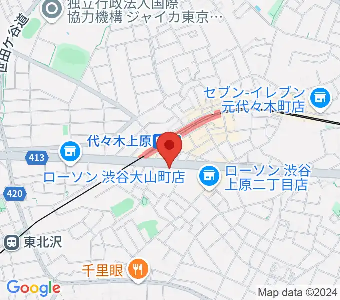 古賀政男音楽博物館の地図