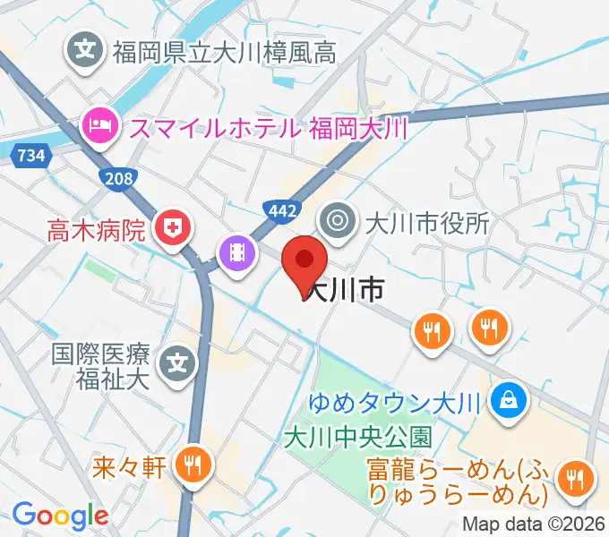 大川市文化センターの地図