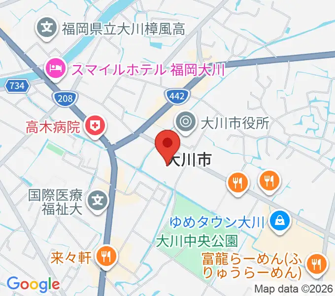 大川市文化センターの地図