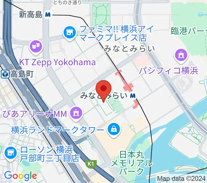 横浜美術館の地図