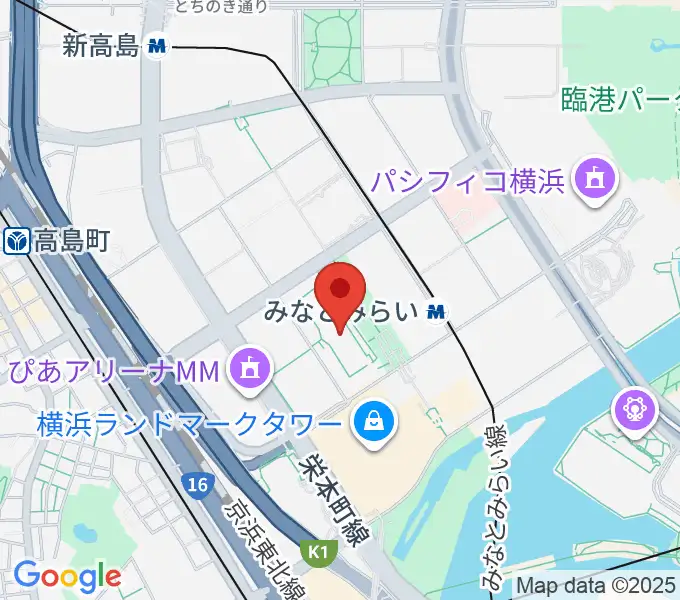 横浜美術館の地図