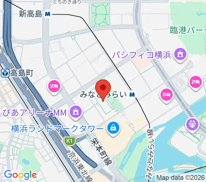 横浜美術館の地図