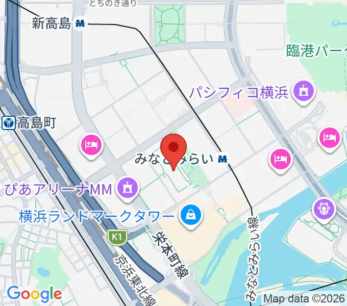 横浜美術館の地図