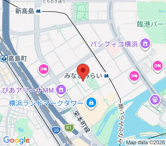 横浜美術館の地図