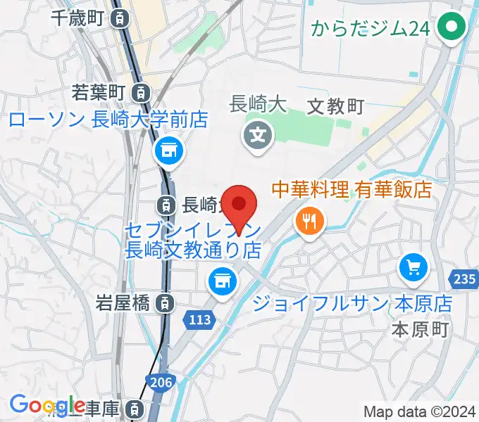 長崎創楽堂の地図