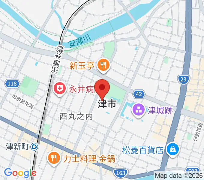 津リージョンプラザの地図