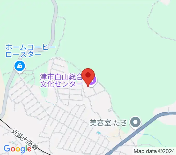 津市白山総合文化センターの地図