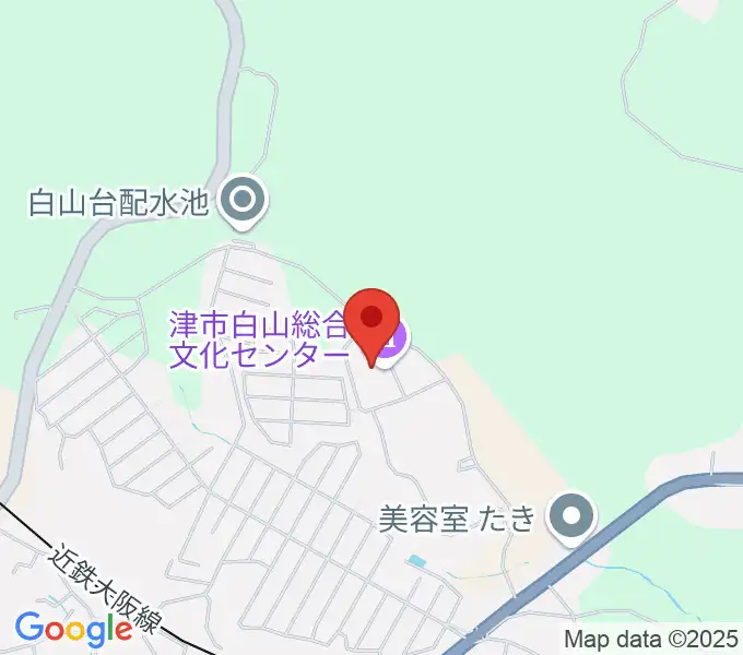 津市白山総合文化センターの地図