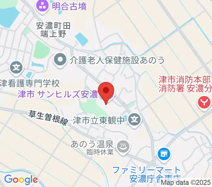 サンヒルズ安濃 ハーモニーホールの地図