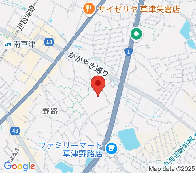 草津クレアホールの地図