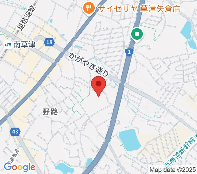 草津クレアホールの地図