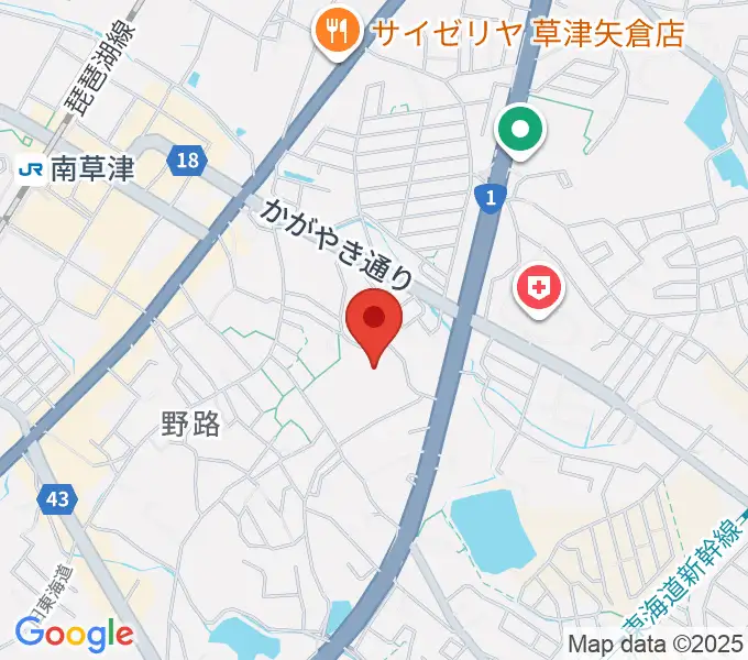 草津クレアホールの地図