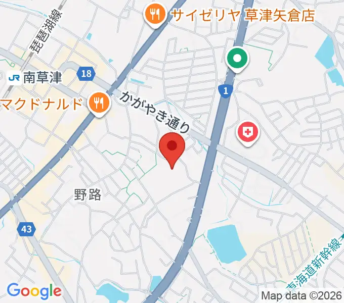 草津クレアホールの地図