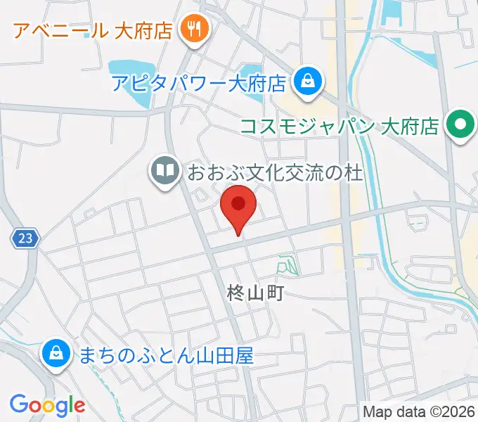ミュージックガーデン大府の地図