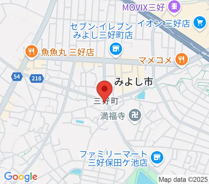 楽器晴海堂の地図