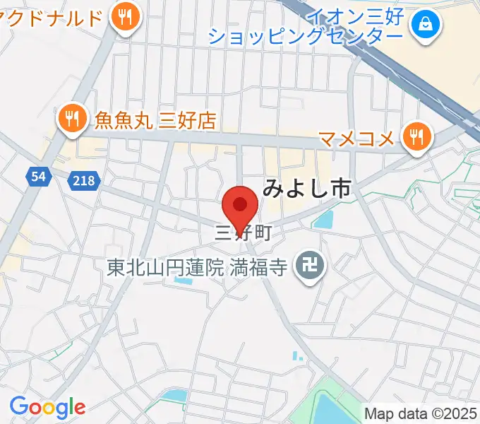 楽器晴海堂の地図