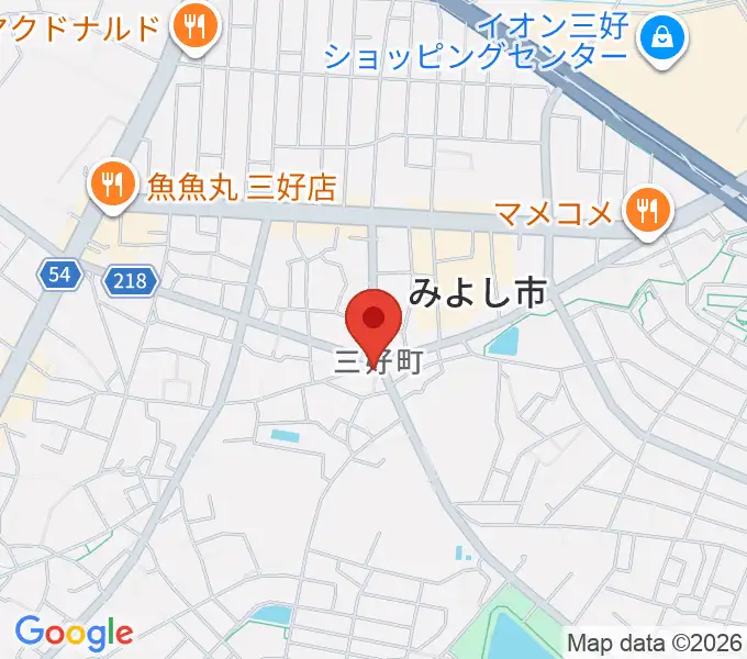 楽器晴海堂の地図